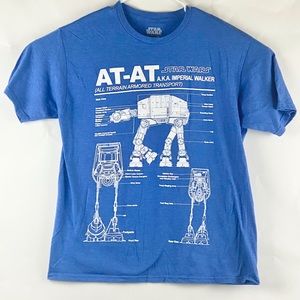 Star Wars AT AT T Shirt XL Blue